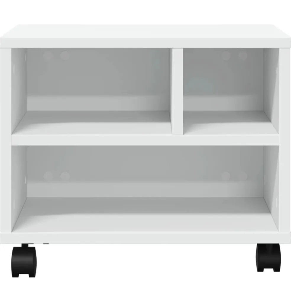 vidaXL Printerkastje met wielen 41x32x34,5 cm wit