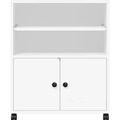 vidaXL Printerkastje met wielen 60x48x74 cm wit