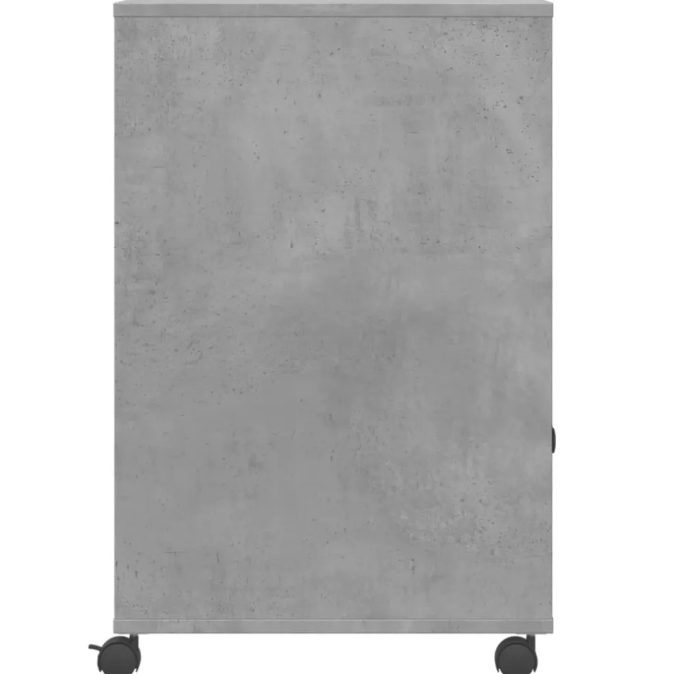 vidaXL Printerkastje met wielen 60x48x74 cm betongrijs