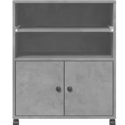 vidaXL Printerkastje met wielen 60x48x74 cm betongrijs