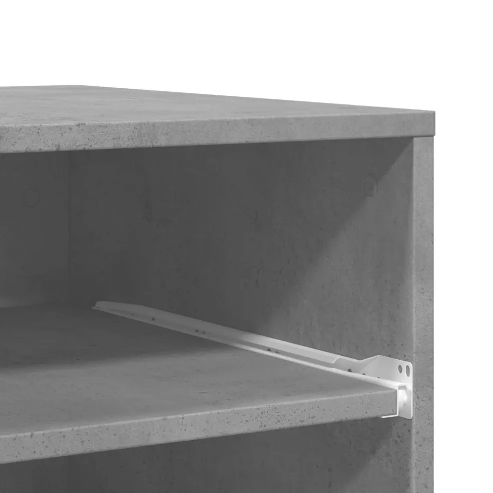 vidaXL Printerkastje met wielen 60x48x74 cm betongrijs
