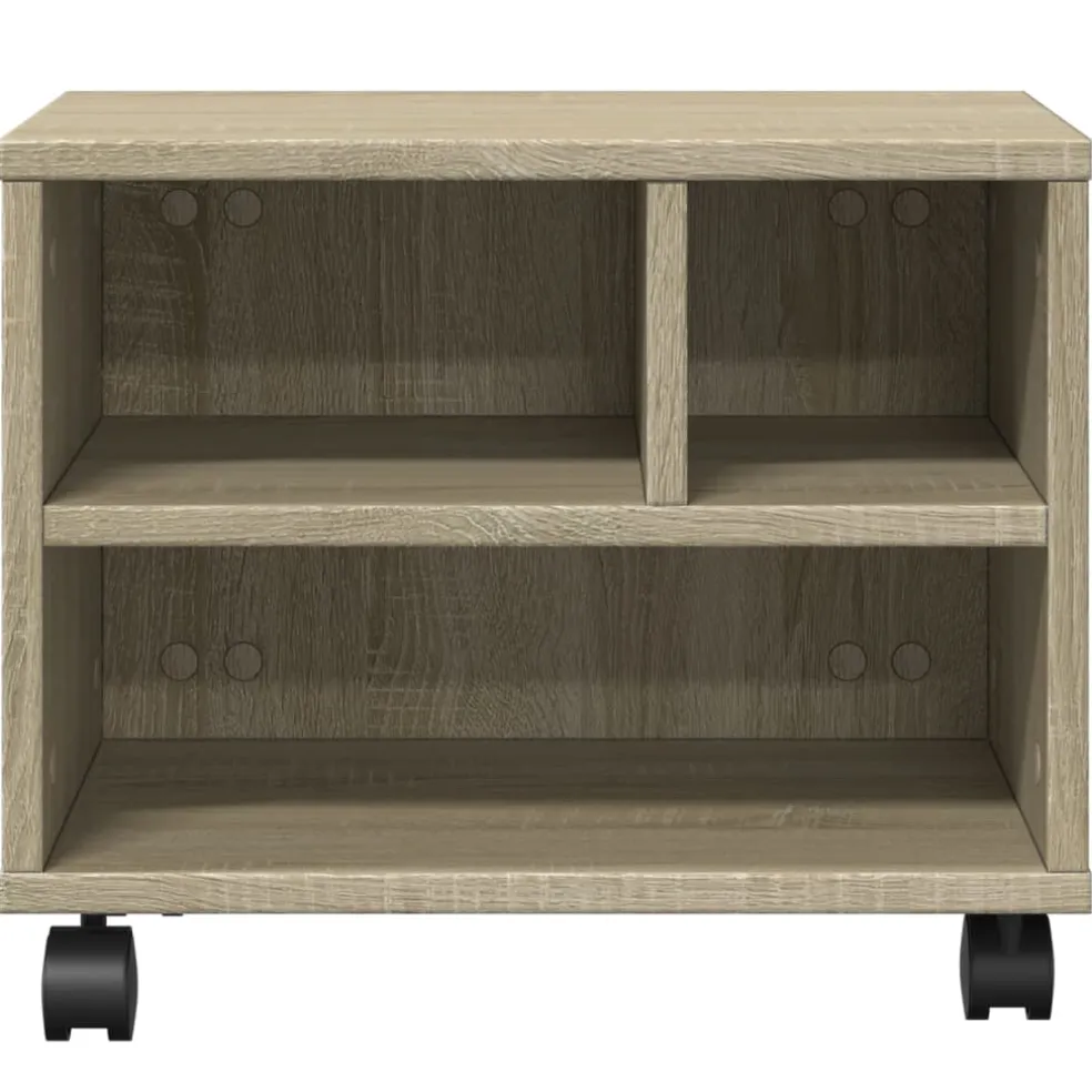 vidaXL Printerkastje met wielen 60x50x67 cm sonoma eikenkleurig