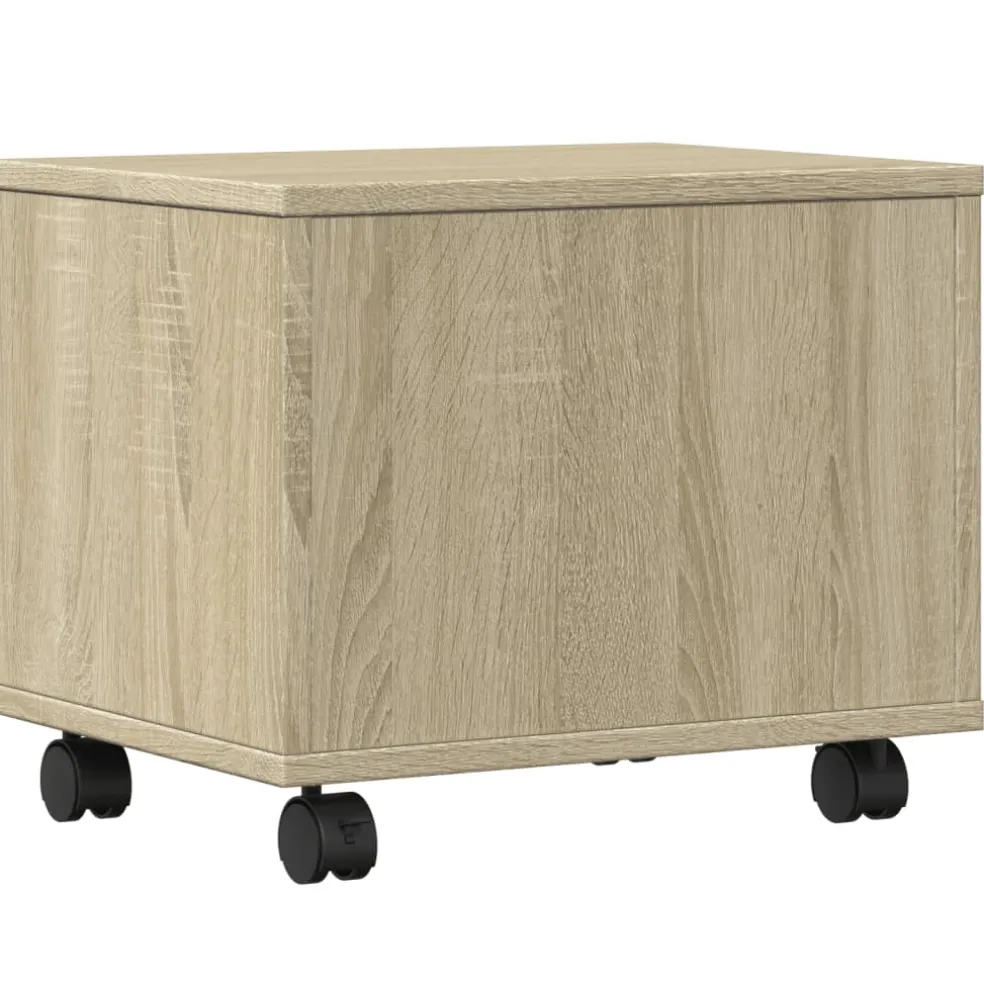 vidaXL Printerkastje met wielen 60x50x67 cm sonoma eikenkleurig