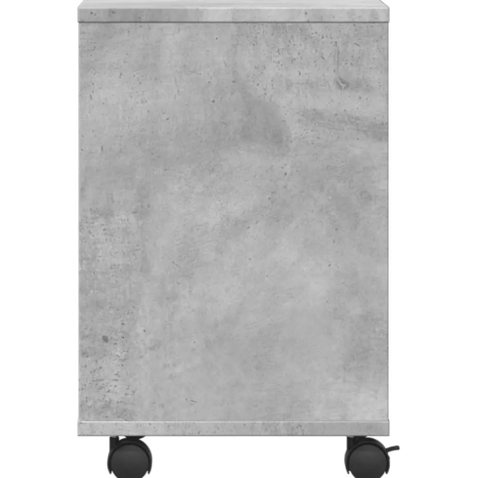 vidaXL Printerkastje met wielen 41x32x48 cm betongrijs