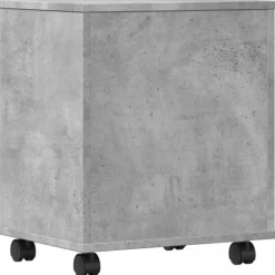 vidaXL Printerkastje met wielen 41x32x48 cm betongrijs