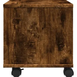 vidaXL Printerkastje met wielen 41x32x34,5 cm gerookt eikenkleurig