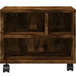 vidaXL Printerkastje met wielen 41x32x34,5 cm gerookt eikenkleurig