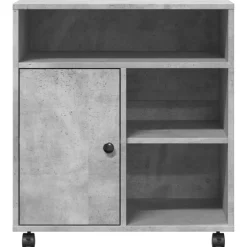 vidaXL Printerkastje met wielen 60x50x67 cm betongrijs
