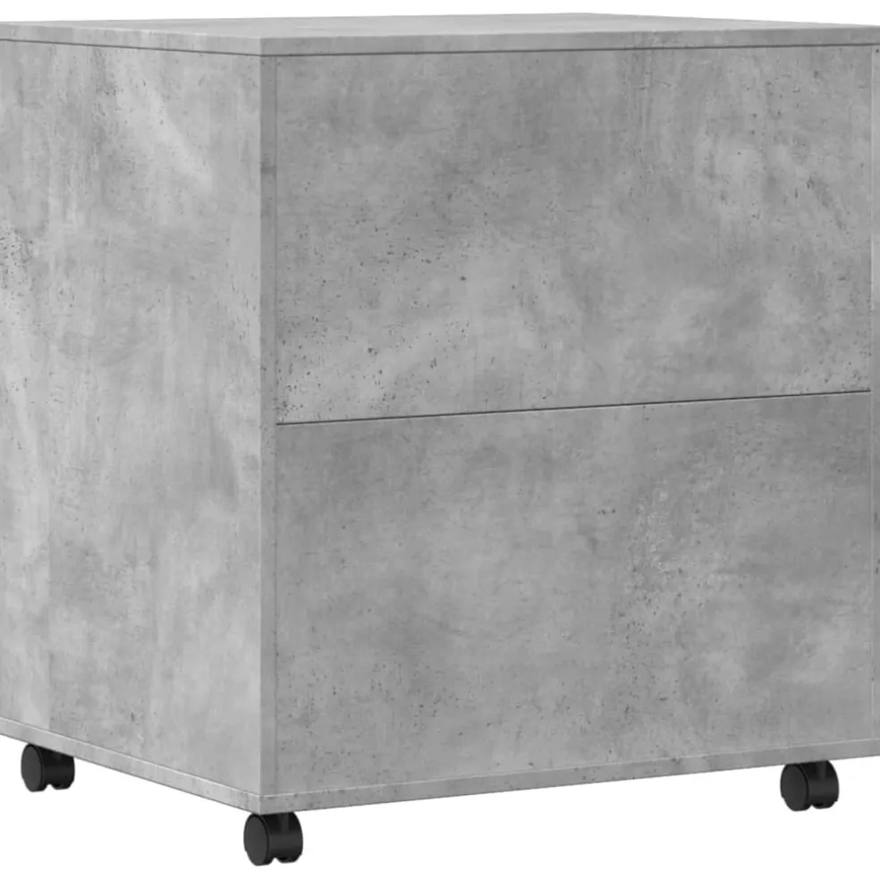 vidaXL Printerkastje met wielen 60x50x67 cm betongrijs