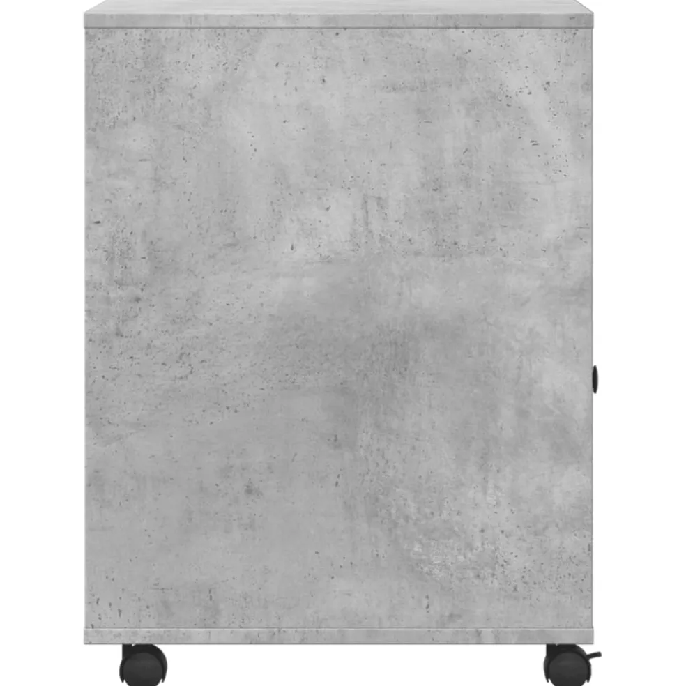 vidaXL Printerkastje met wielen 60x50x67 cm betongrijs