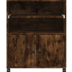vidaXL Printerkastje met wielen 60x48x74 cm gerookt eikenkleurig