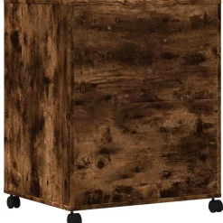 vidaXL Printerkastje met wielen 60x48x74 cm gerookt eikenkleurig