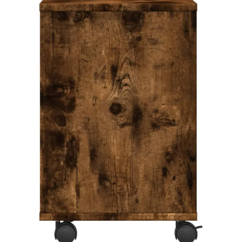 vidaXL Printerkastje met wielen 41x32x48 cm gerookt eikenkleurig