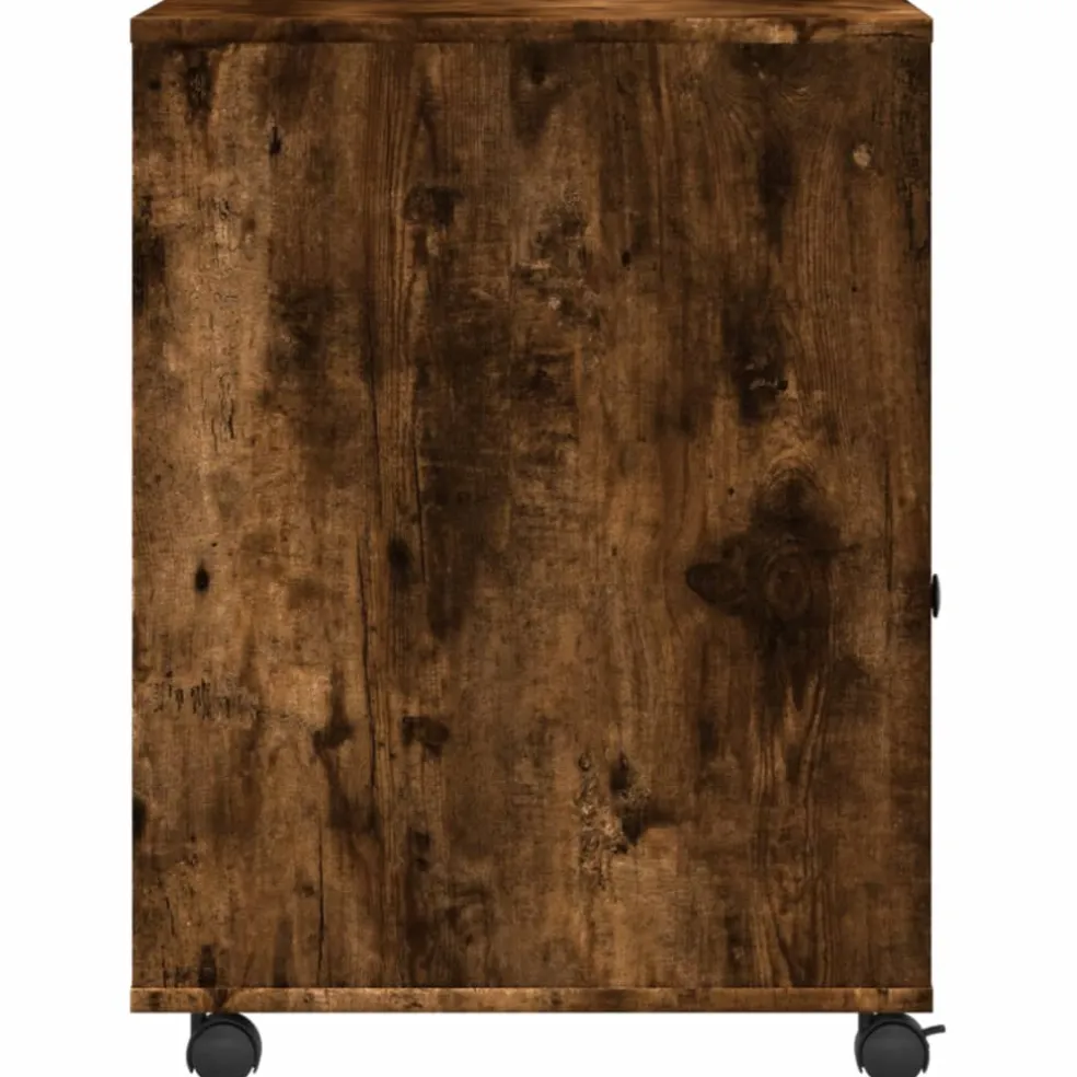 vidaXL Printerkastje met wielen 60x50x67 cm gerookt eikenkleurig