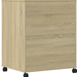 vidaXL Printerkastje met wielen 60x48x74 cm sonoma eikenkleurig