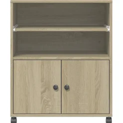 vidaXL Printerkastje met wielen 60x48x74 cm sonoma eikenkleurig