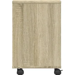 vidaXL Printerkastje met wielen 41x32x48 cm sonoma eikenkleurig