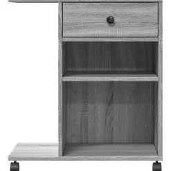 vidaXL Printerkastje met wielen 60x40x68,5 cm grijs sonoma eikenkleur