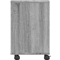 vidaXL Printerkastje met wielen 41x32x48 cm grijs sonoma eikenkleur