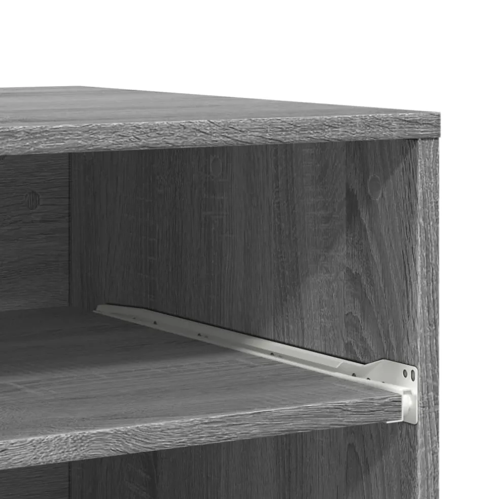 vidaXL Printerkastje met wielen 60x48x74 cm grijs sonoma eikenkleur