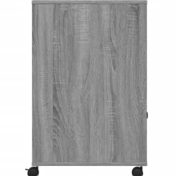 vidaXL Printerkastje met wielen 60x48x74 cm grijs sonoma eikenkleur