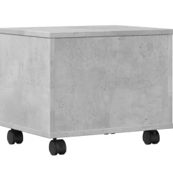 vidaXL Printerkastje met wielen 41x32x34,5 cm betongrijs