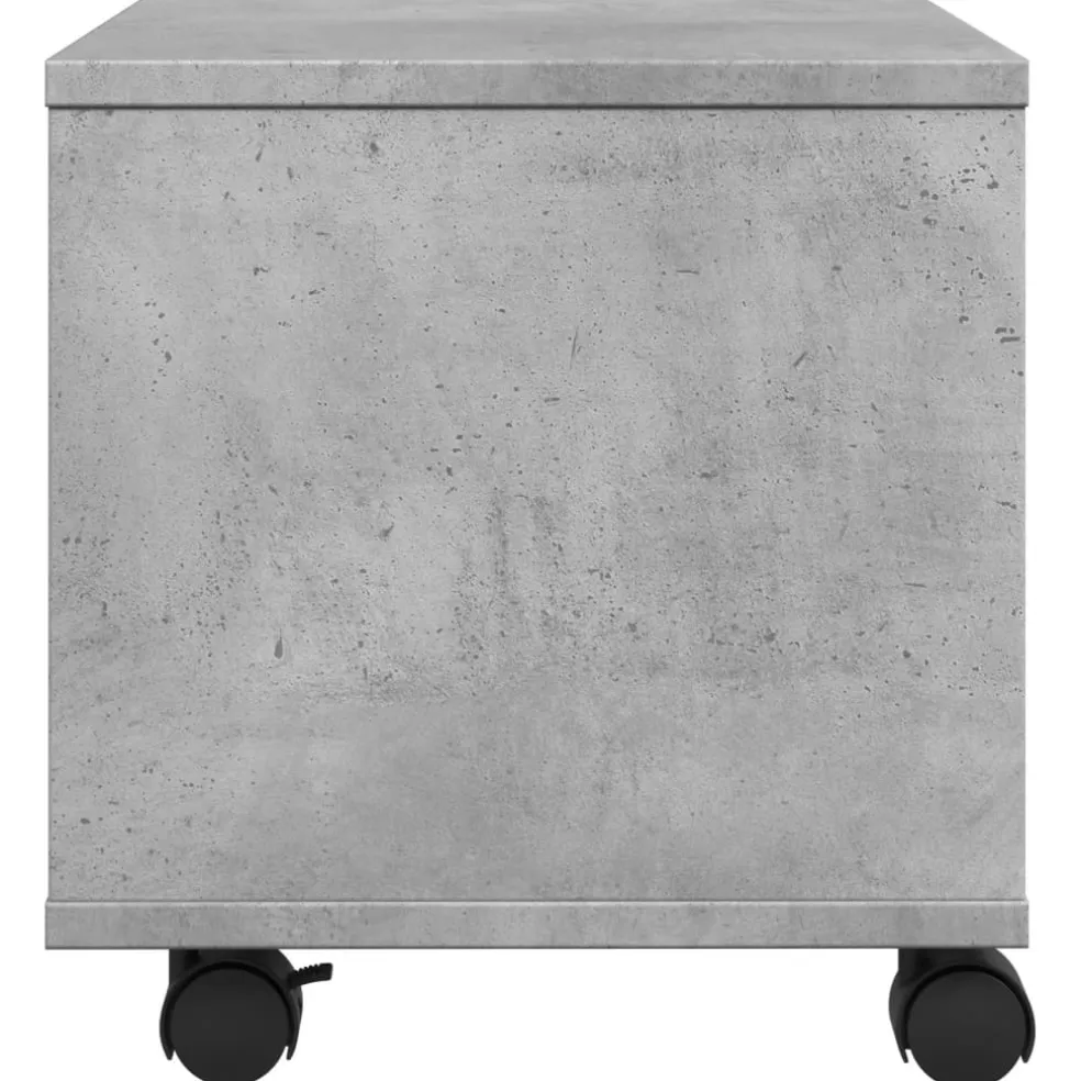 vidaXL Printerkastje met wielen 41x32x34,5 cm betongrijs