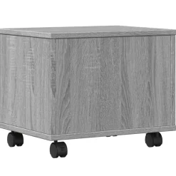 vidaXL Printerkastje met wielen 41x32x34,5 cm grijs sonoma eikenkleur