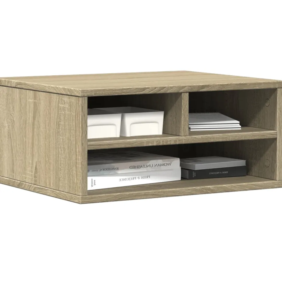 vidaXL Printerkastje 49x40x22,5 cm bewerkt hout sonoma eikenkleurig