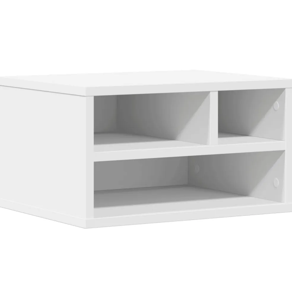vidaXL Printerkastje 40x32x22,5 cm bewerkt hout wit