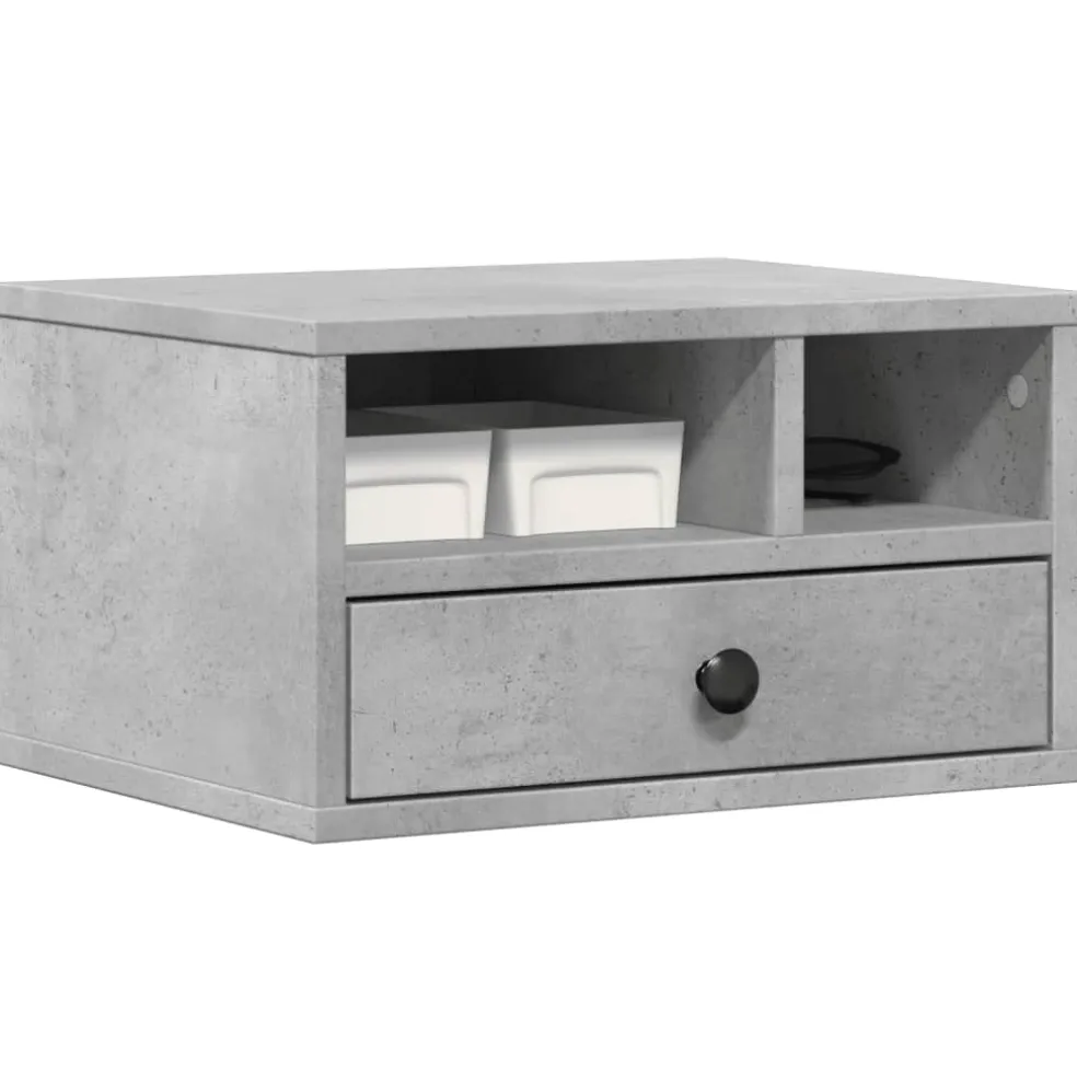 vidaXL Printerkastje 49x40x22,5 cm bewerkt hout betongrijs