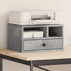 vidaXL Printerkastje 40x32x22,5 cm bewerkt hout betongrijs