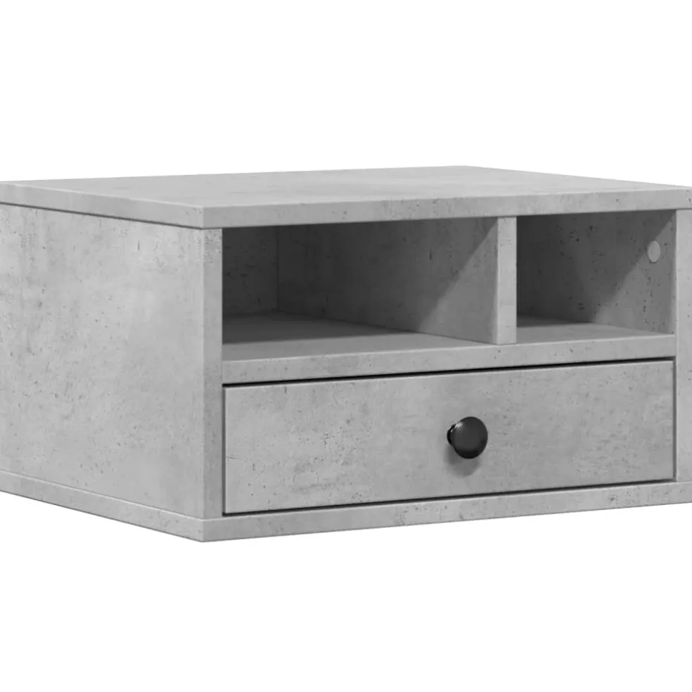 vidaXL Printerkastje 49x40x22,5 cm bewerkt hout betongrijs