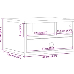 vidaXL Printerkastje 40x32x22,5 cm bewerkt hout gerookt eikenkleurig