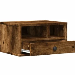vidaXL Printerkastje 40x32x22,5 cm bewerkt hout gerookt eikenkleurig