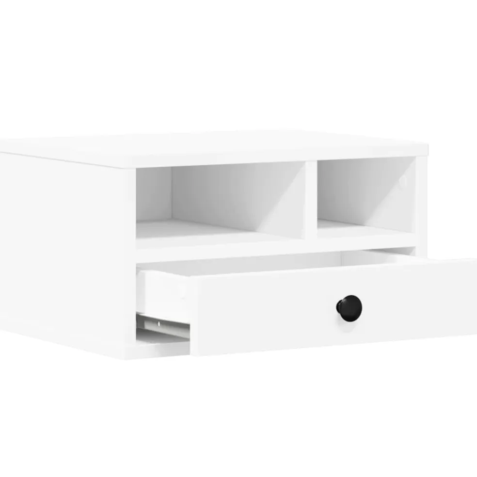 vidaXL Printerkastje 40x32x22,5 cm bewerkt hout wit