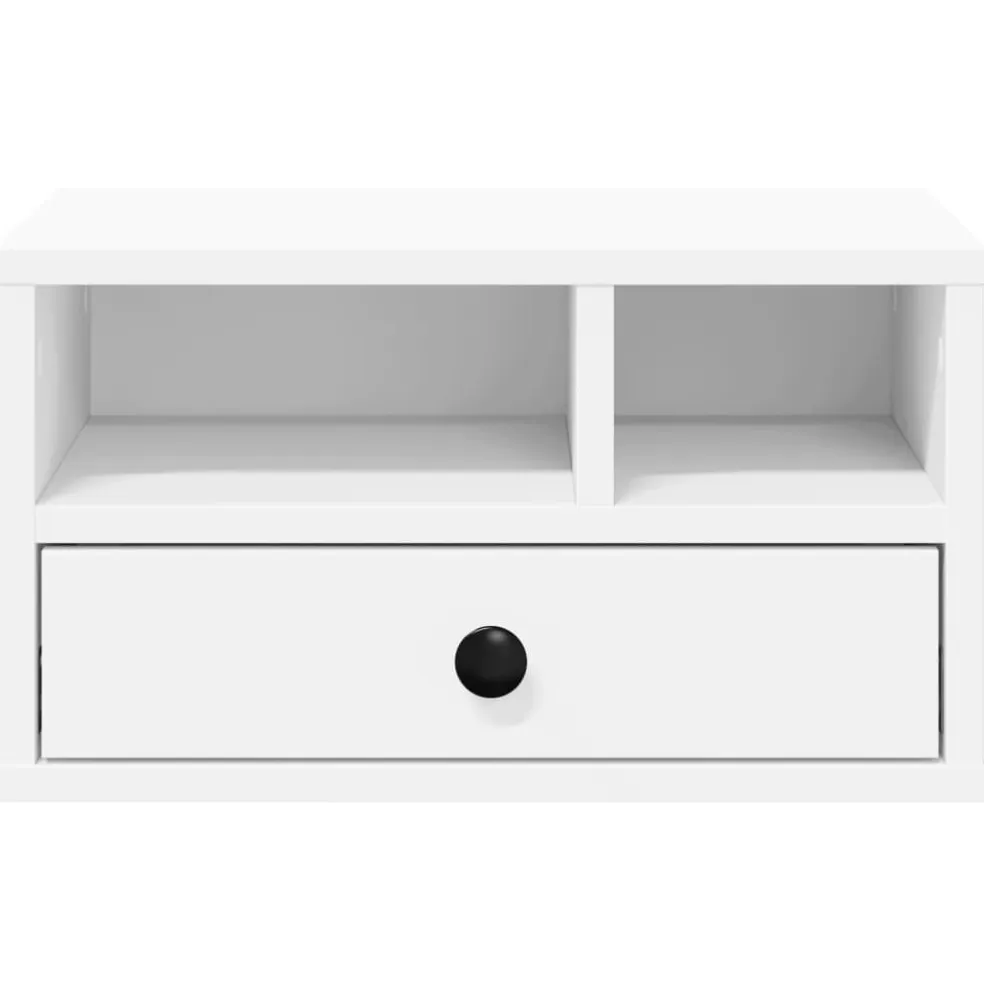 vidaXL Printerkastje 40x32x22,5 cm bewerkt hout wit
