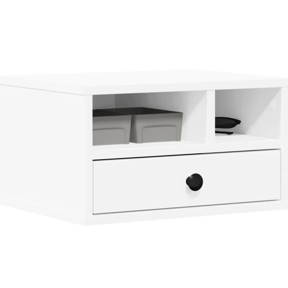 vidaXL Printerkastje 40x32x22,5 cm bewerkt hout wit