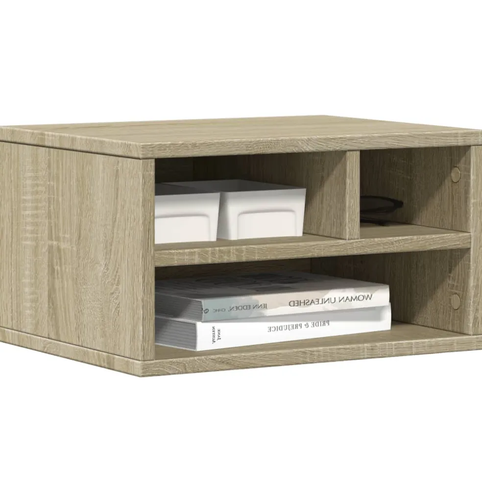vidaXL Printerkastje 40x32x22,5 cm bewerkt hout sonoma eikenkleurig
