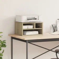vidaXL Printerkastje 40x32x22,5 cm bewerkt hout sonoma eikenkleurig