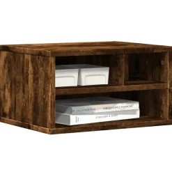 vidaXL Printerkastje 40x32x22,5 cm bewerkt hout gerookt eikenkleurig