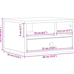 vidaXL Printerkastje 40x32x22,5 cm bewerkt hout grijs sonoma eiken