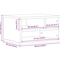 vidaXL Printerkastje 40x32x22,5 cm bewerkt hout grijs sonoma eiken