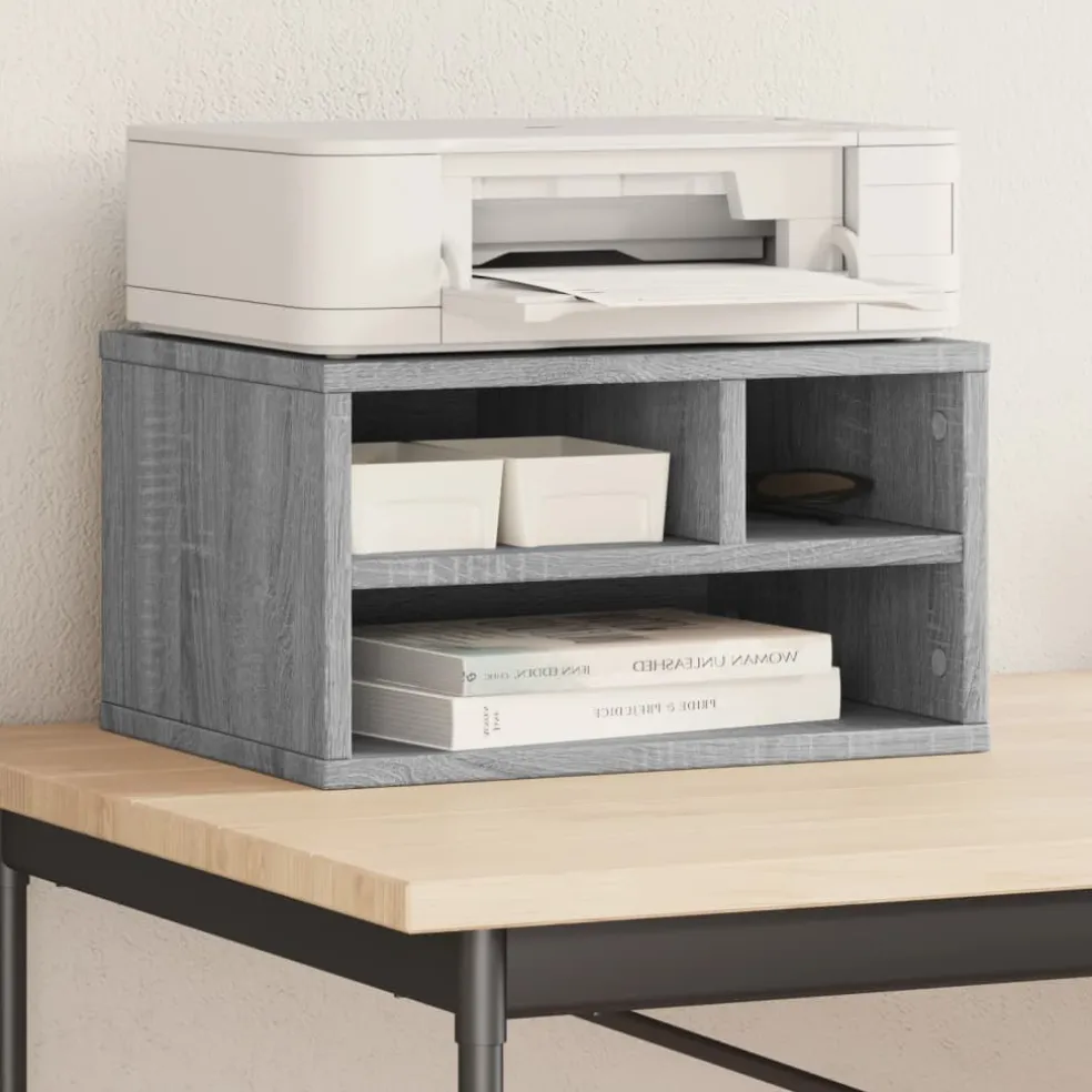 vidaXL Printerkastje 40x32x22,5 cm bewerkt hout grijs sonoma eiken
