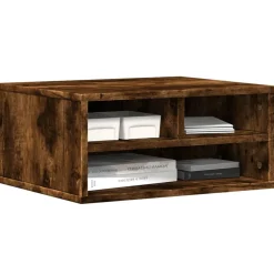 vidaXL Printerkastje 49x40x22,5 cm bewerkt hout gerookt eikenkleurig