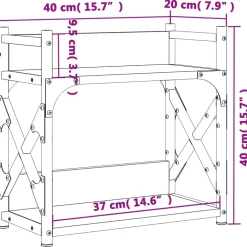 vidaXL Printerstandaard 2-laags 40x20x40 cm bewerkt hout sonoma eiken