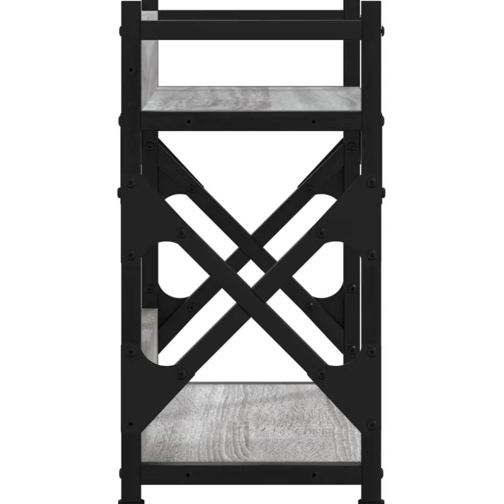vidaXL Printerstandaard 2-laags 40x20x40 cm bewerkt hout grijs sonoma