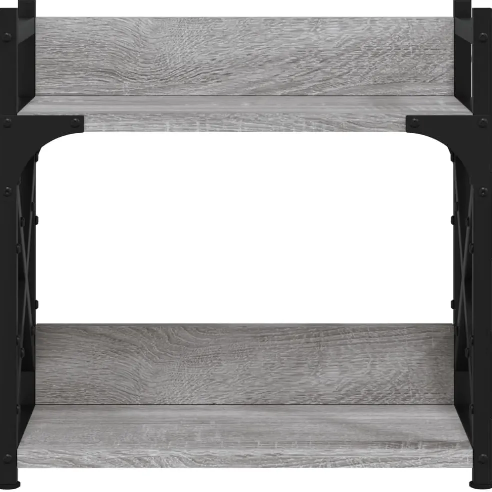 vidaXL Printerstandaard 2-laags 40x20x40 cm bewerkt hout grijs sonoma