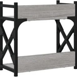 vidaXL Printerstandaard 2-laags 40x20x40 cm bewerkt hout grijs sonoma