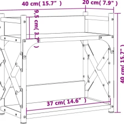 vidaXL Printerstandaard 2-laags 40x20x40 cm bewerkt hout bruineiken